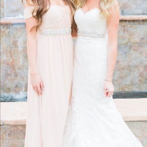 Jenny Yoo blush bridesmaids dress
